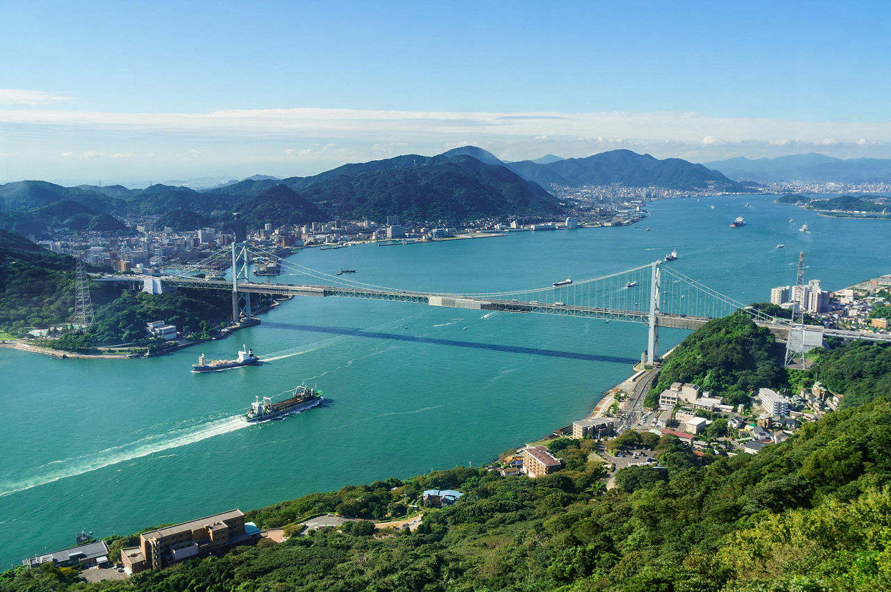 Shimonoseki, Japan, Aerial view