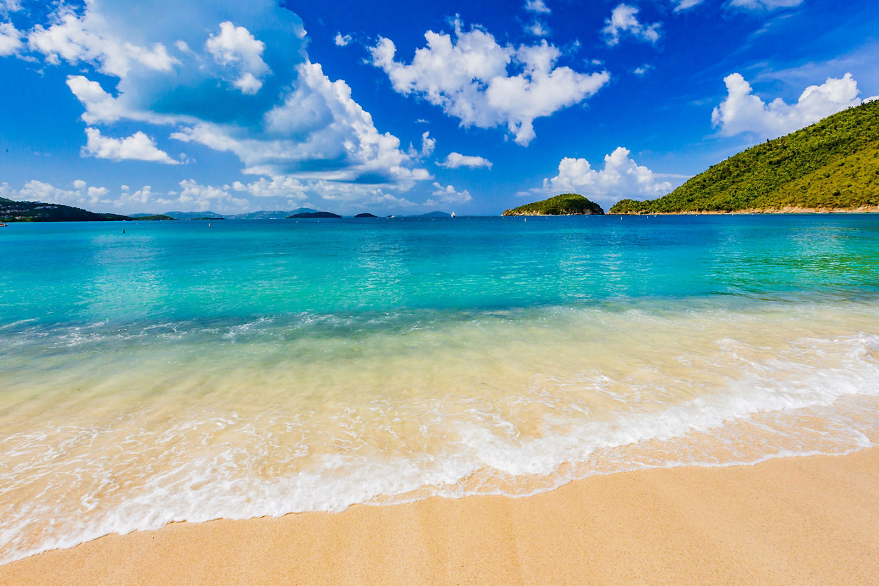 View of Beach in St. John. The Caribbean.