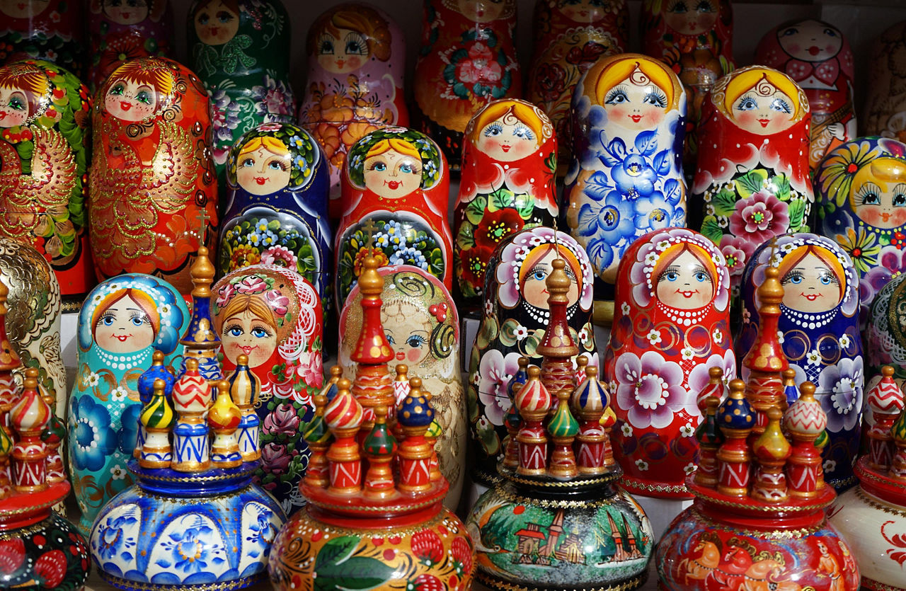 Wooden dolls in St. Petersburg, Russia