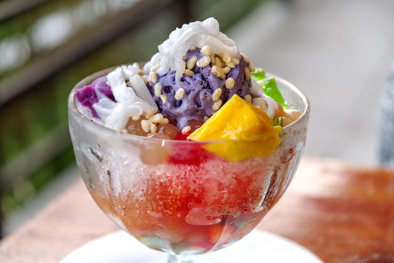 Popular ice cream dessert Halo-halo in Subic Bay, Philippines