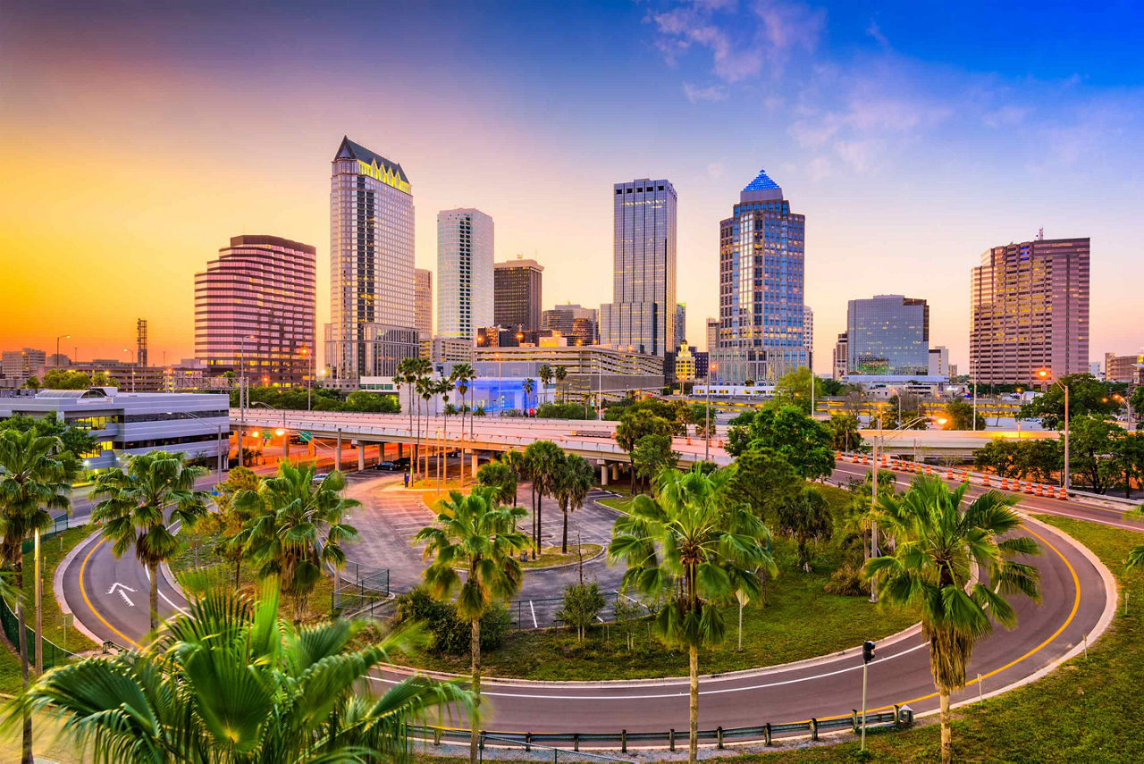 Downtown Skyline Sunset, Tampa, Florida