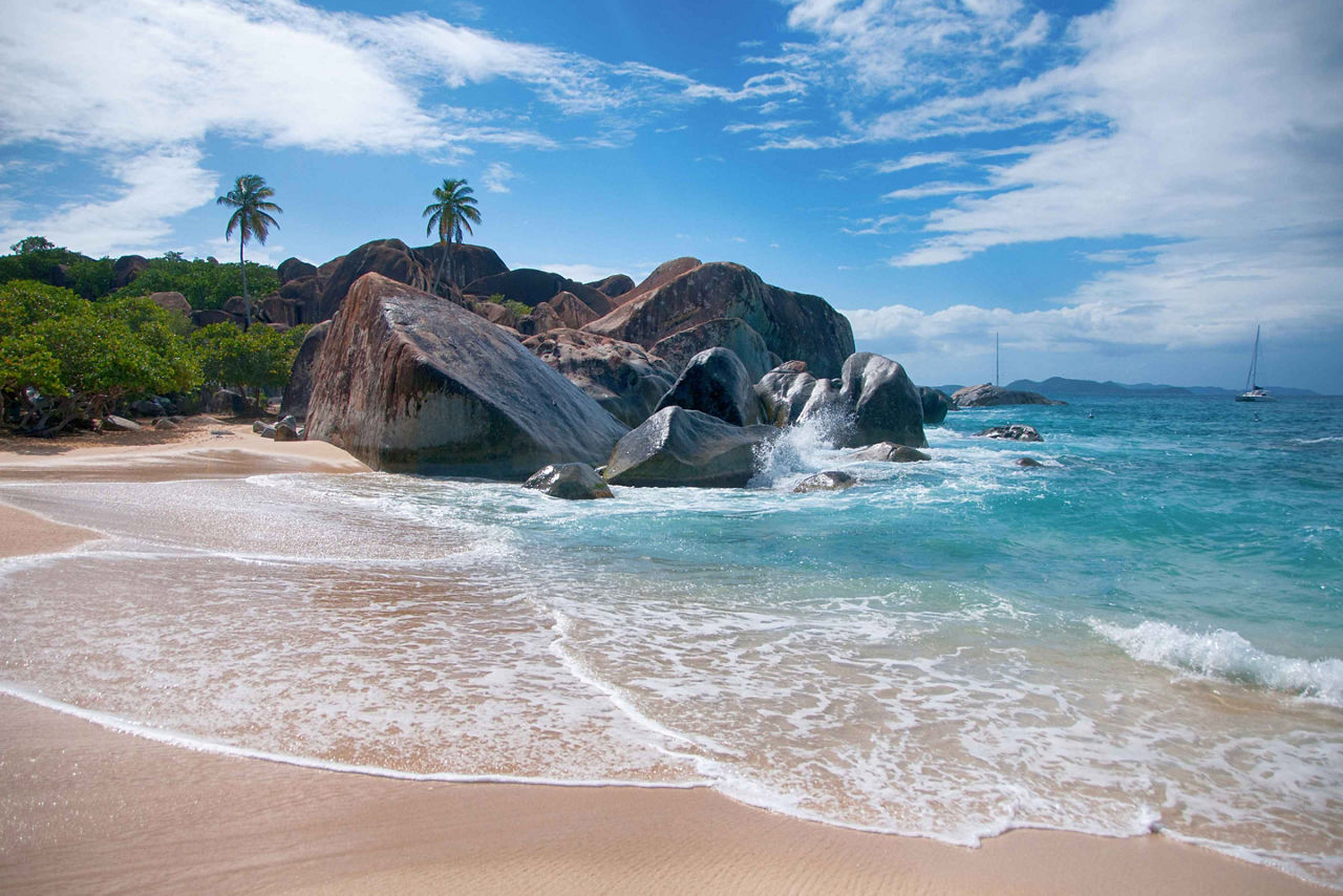 Rocks Beach Shore, Tortola, British Virgin Island 