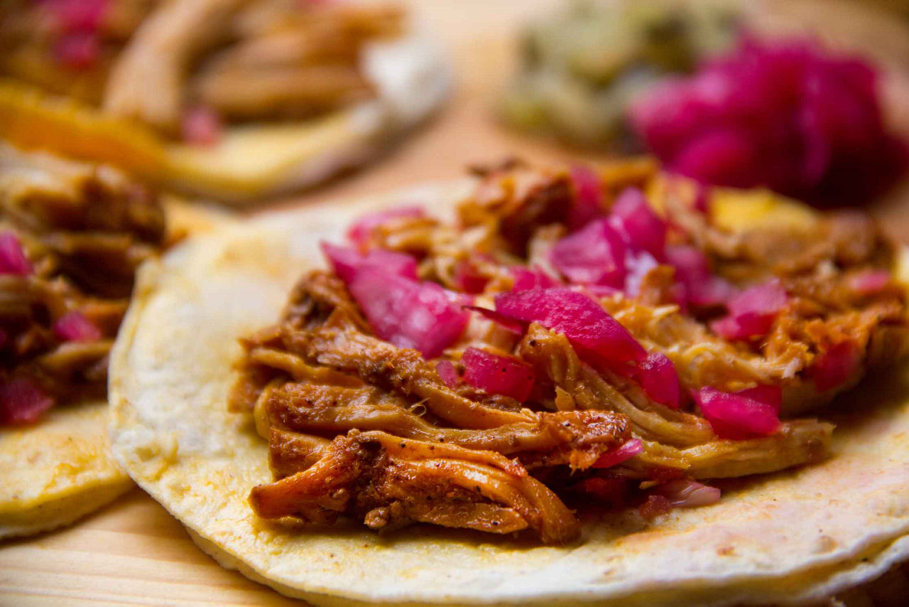 Local Cuisine Pork Tacos, Yucatan, Mexico