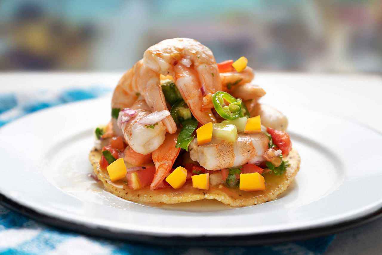 Icon of the Seas Surfside Pier 7 Tostada Shrimp