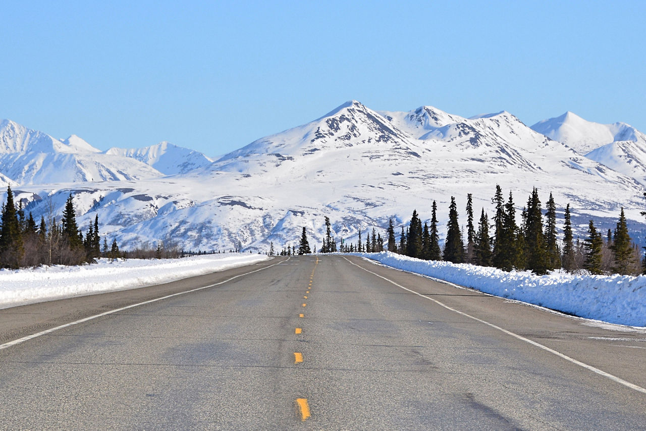 Alaska Fairbanks Scenic Highway Glacier