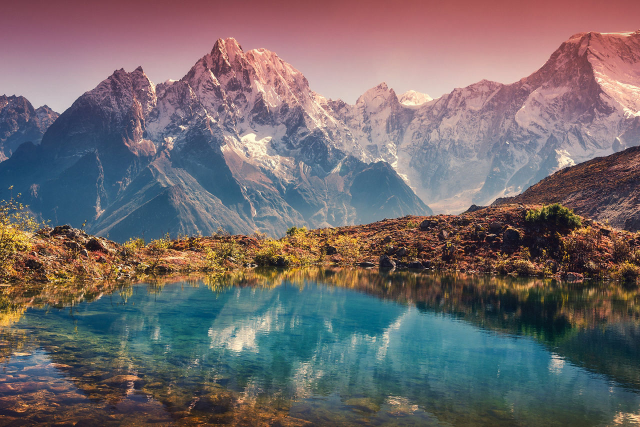 view of the Himalayan mountains. Nepal. Asia