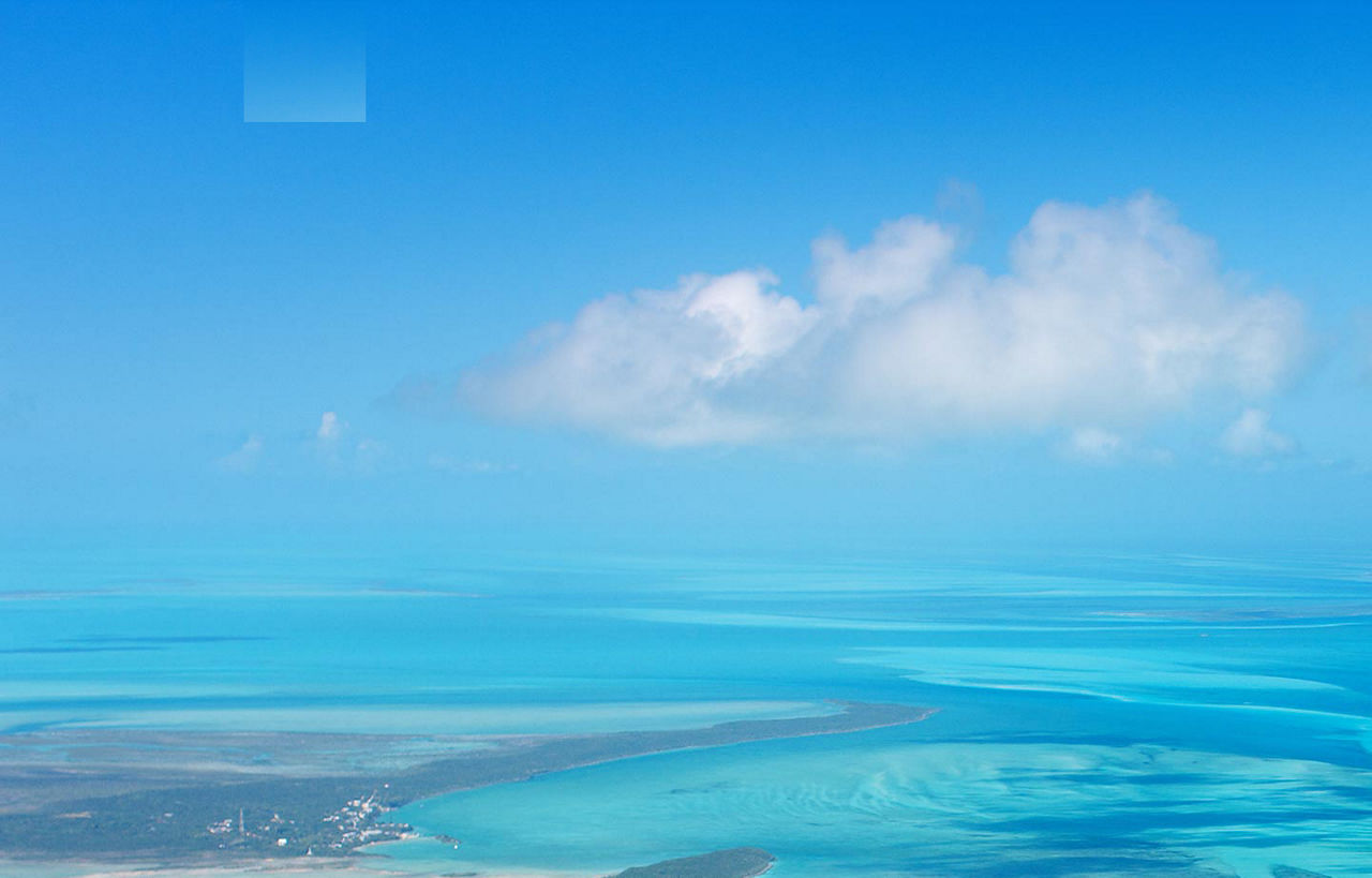 Ariel View of Turquoise Waters in the Bahamas