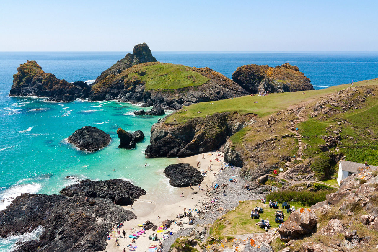 England Cornwall Kynance Cove Beach Rocks