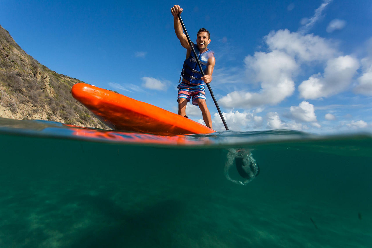 Man Paddling in the Caribbean