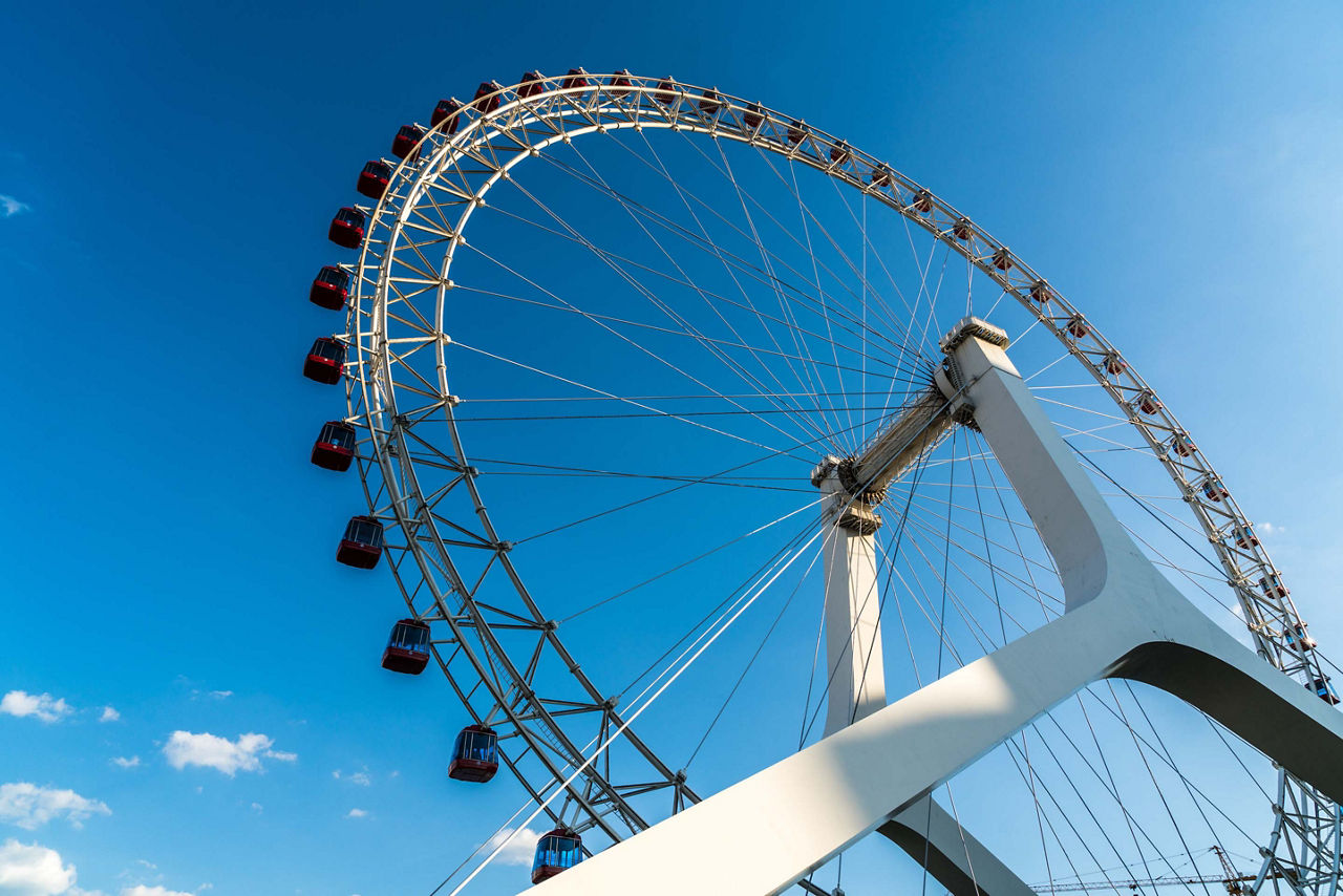 Tianjin, China Yongle Bridge Ferris Wheel