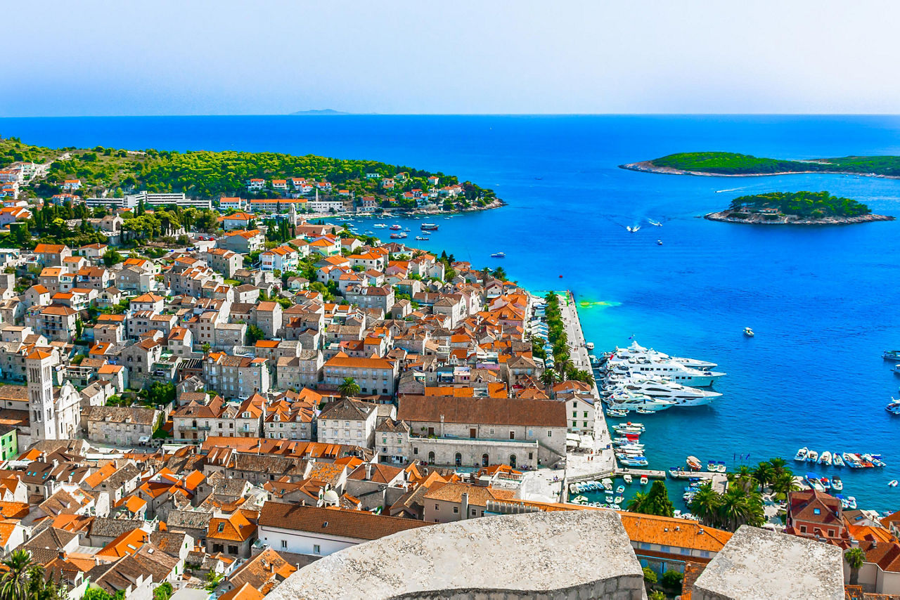 Aerial View of Hvar, Croatia 