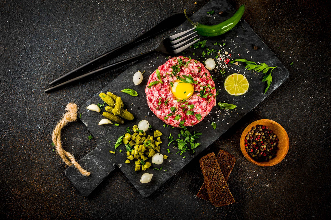 Raw Beef Tartare French Cuisine 