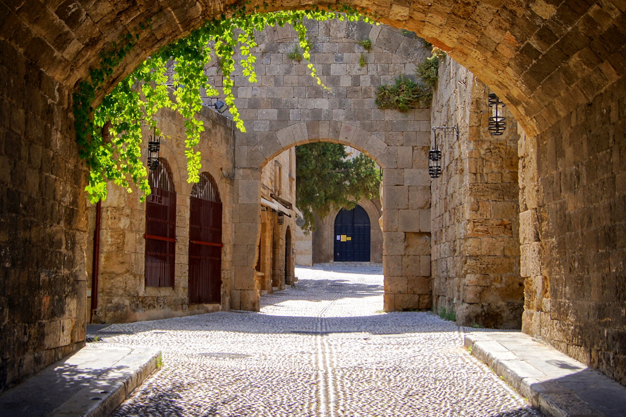 Greece Old Town of Rhodes City Road