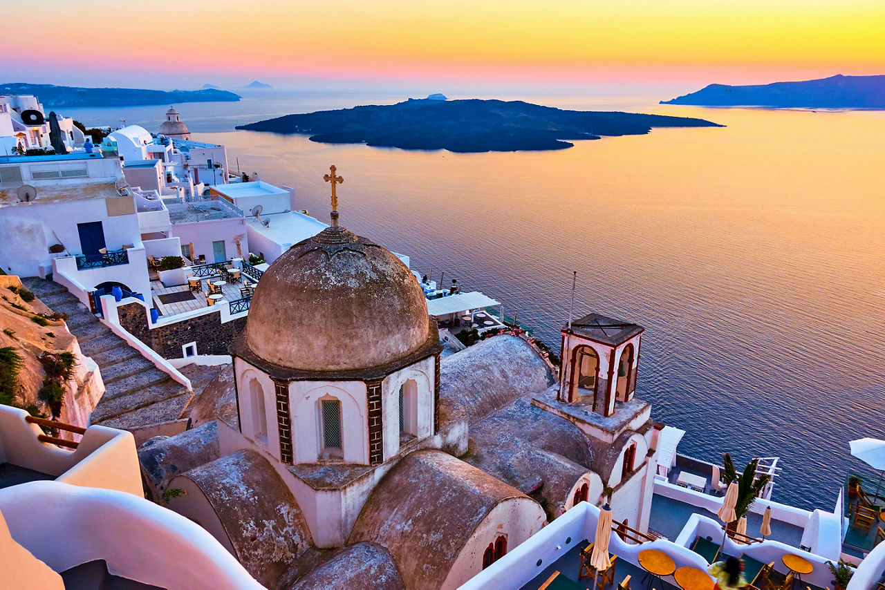 Sunset in Santorini, Greece