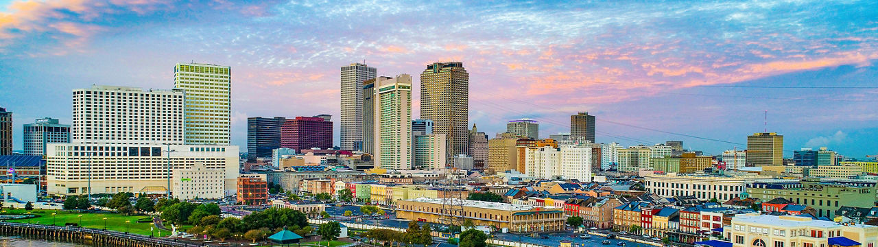 New Orleans City Skyline Panoramic View