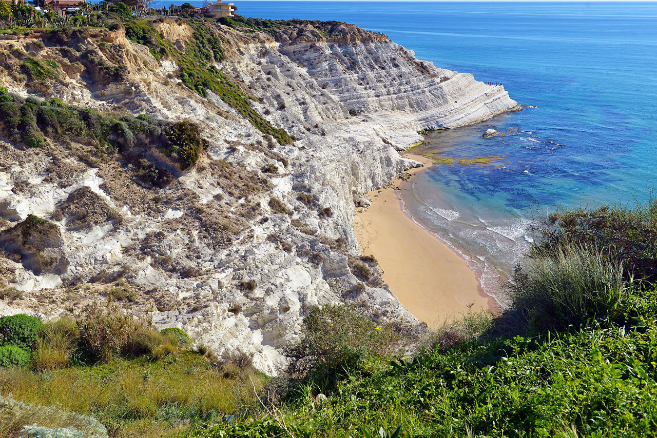 Italy Sicily Turkish Steps Near Agrigento Beach Ocean 