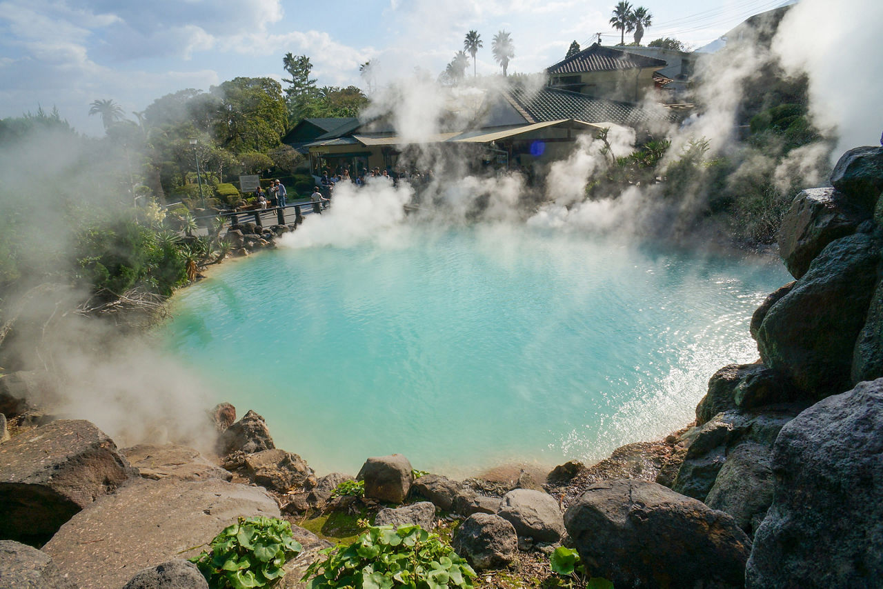 Sea Hell hot spring in Beppu, Japan