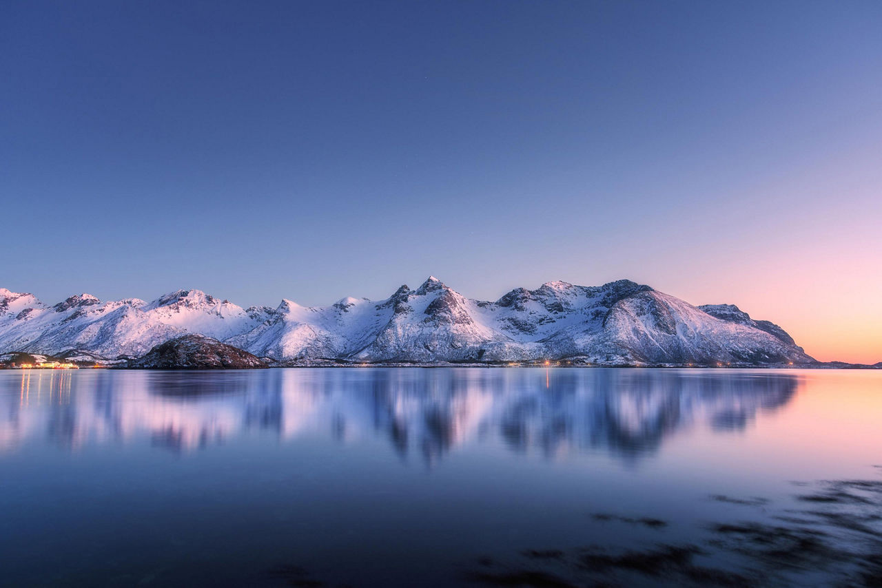 Beautiful Snow Covered Mountains, Norway