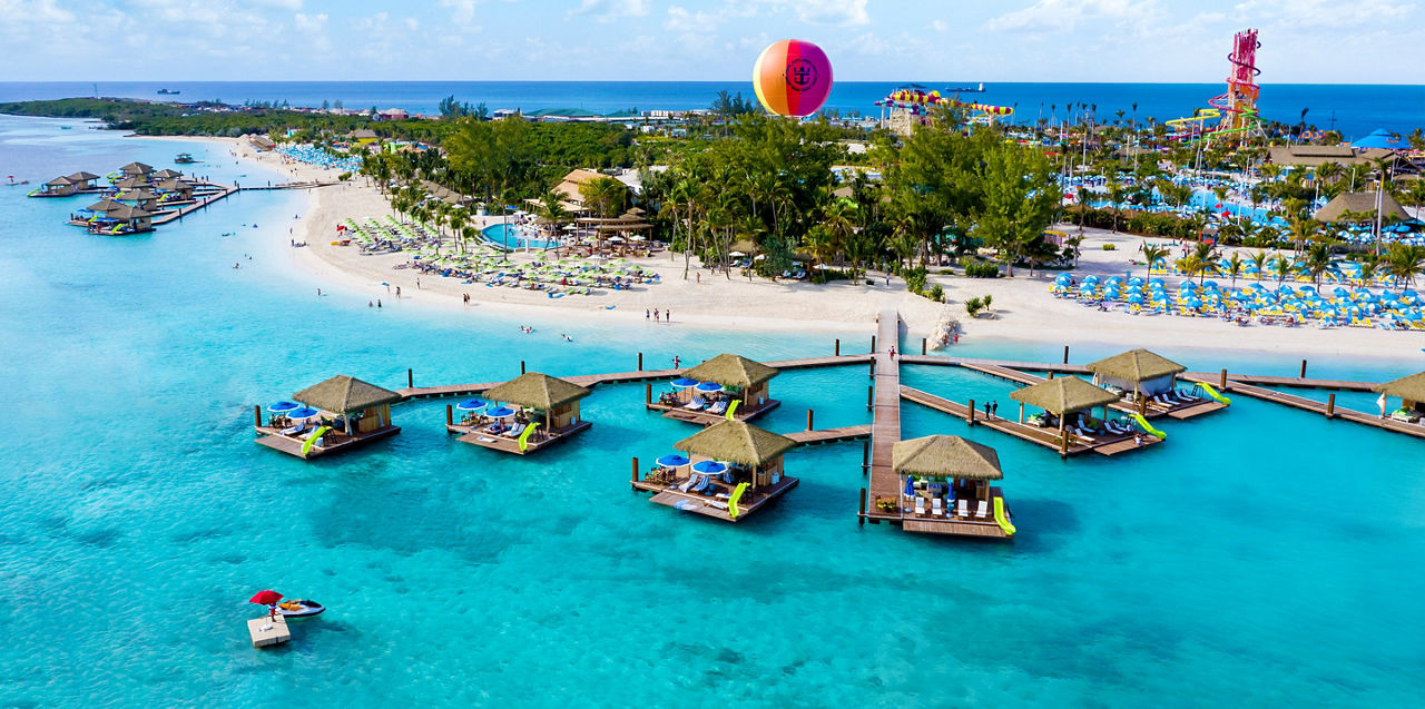 Coco Beach Club Aerial View Floating Cabanas