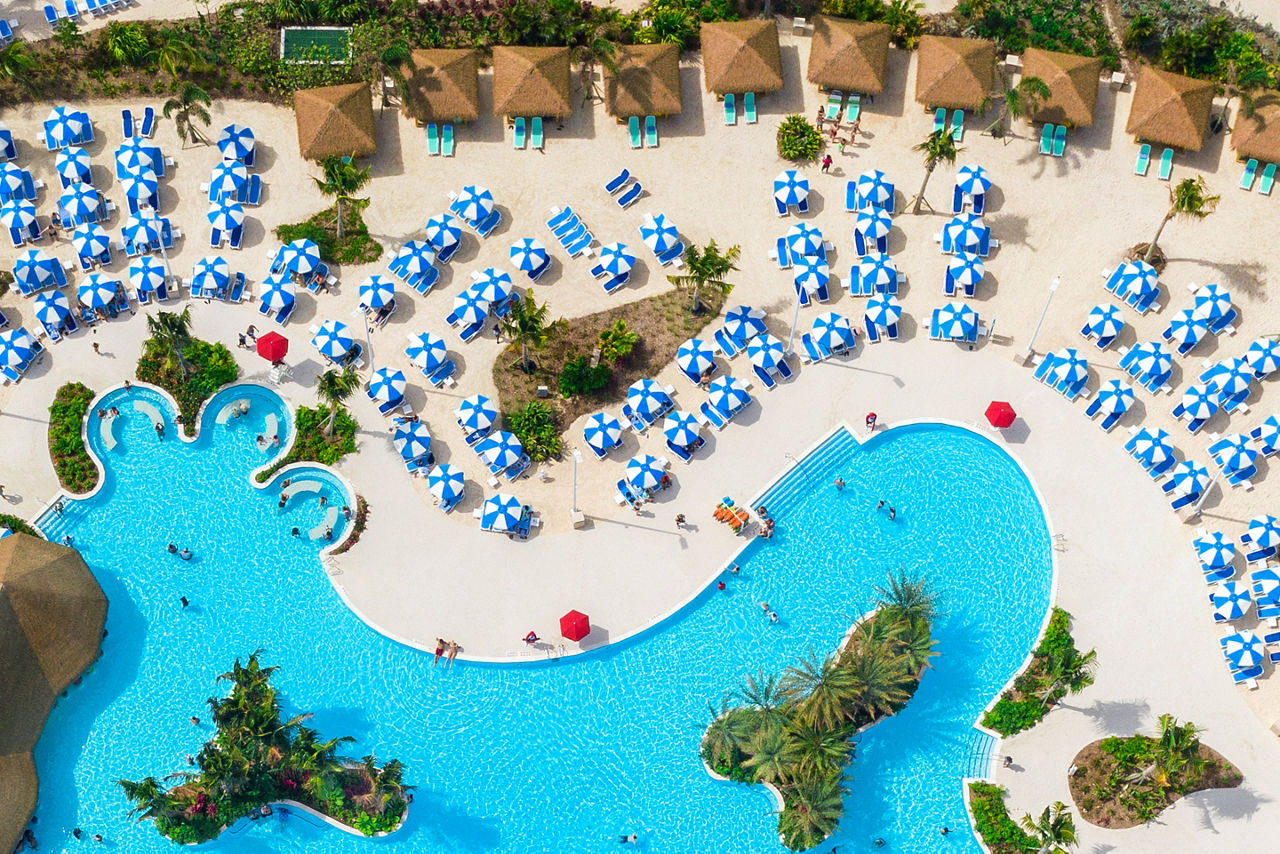 Perfect Day Coco Cay Oasis Lagoon Cabana Aerial 