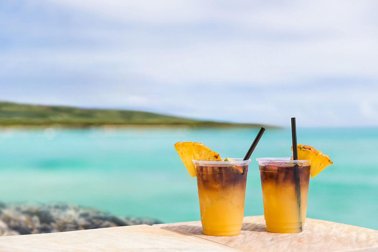 perfect day coco cay on the rcoks bar hideaway beach mai tai cocktail