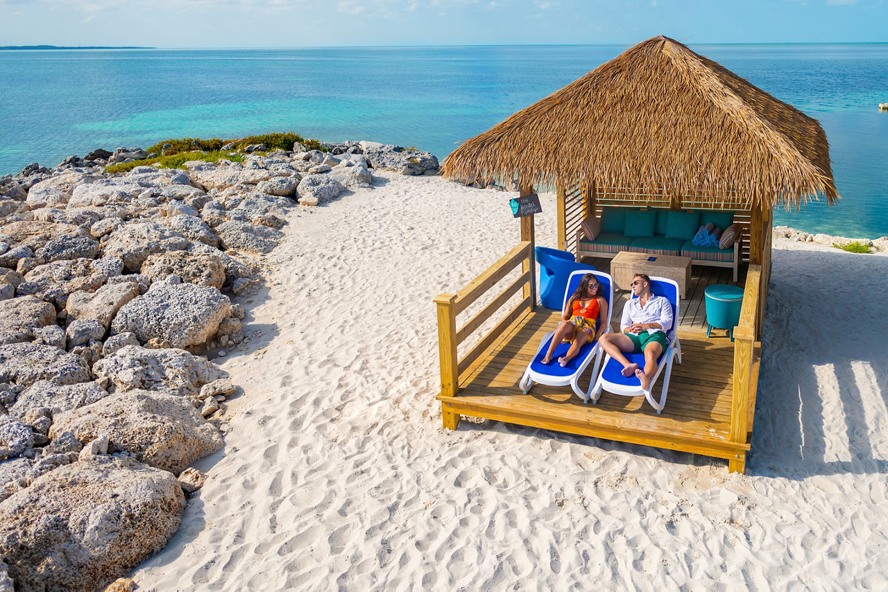 Perfect Day Coco Cay Chill Island Beach Couple Enjoying the Beach Cabana 