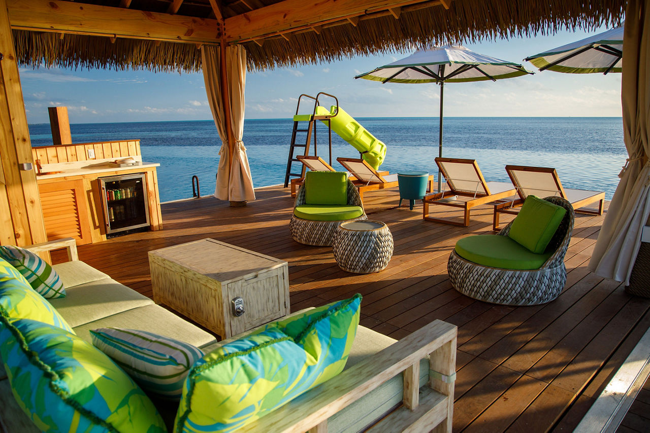 Coco Beach Floating Cabana Sunset Interior, Perfect Day at Coco Cay