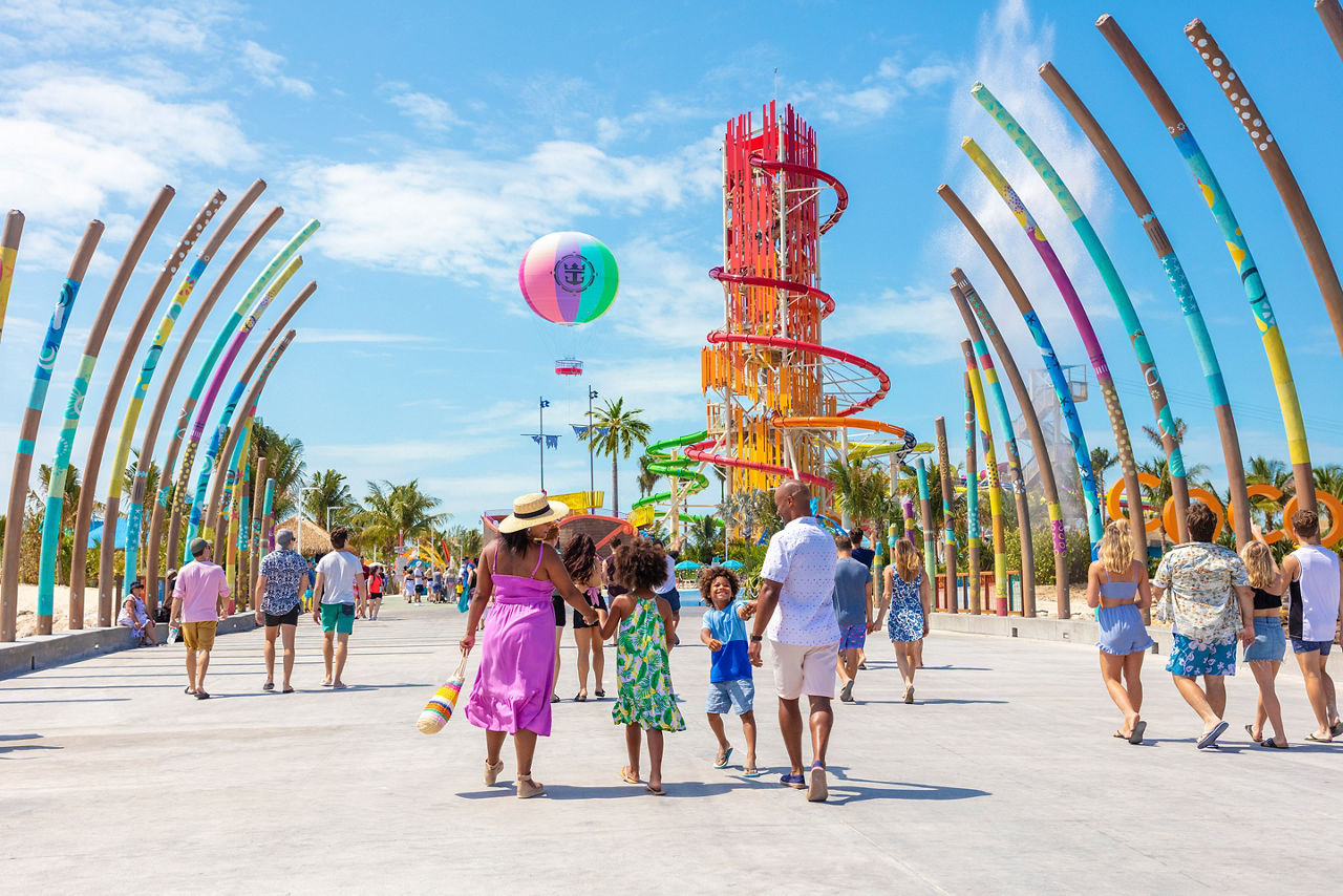 Perfect Day Coco Cay Family Entering Coco Cay 