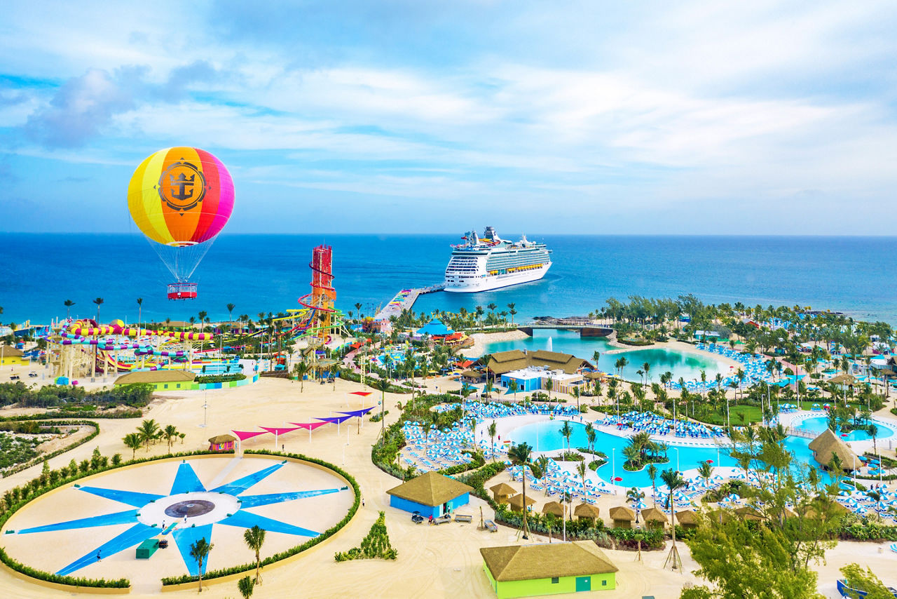 Perfect Day Coco Cay Island Aerial Navigator Docked