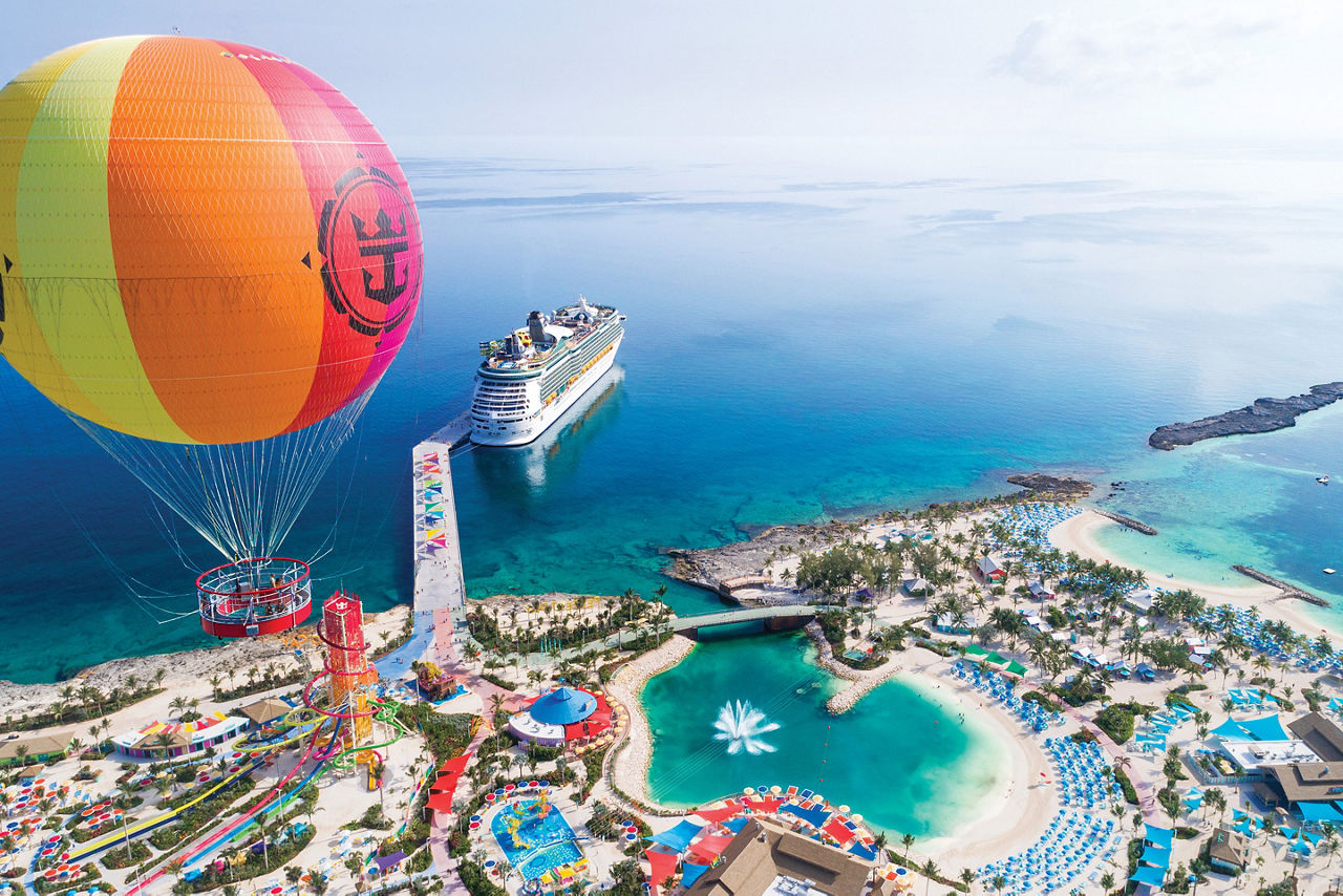 Up Up and Away, Aerial View of the Island., Perfect Day at Coco Cay