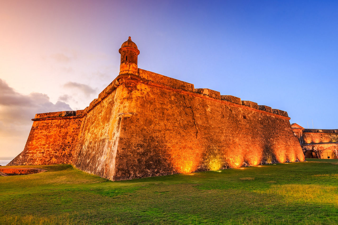 The majestic El Morro, once a military fort, is now a family gathering spot.