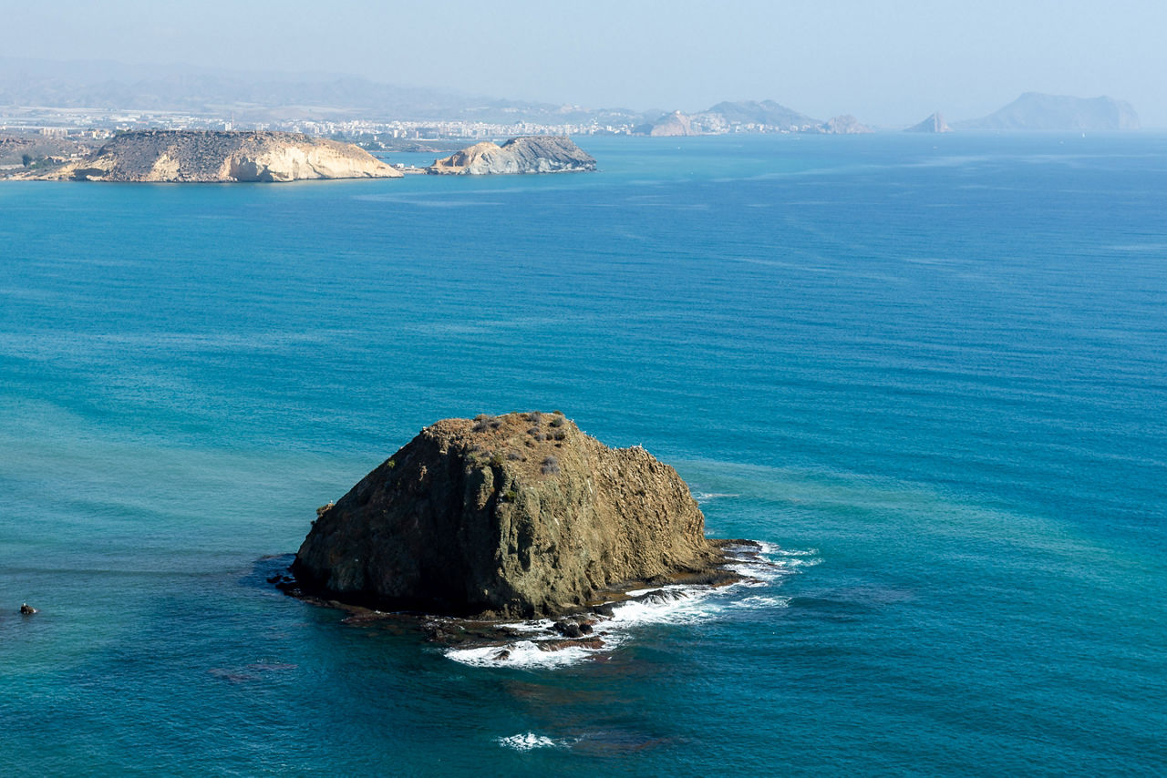 Black Island from the Castle of San Juan de los Terreros, Pulpí, in Almería.