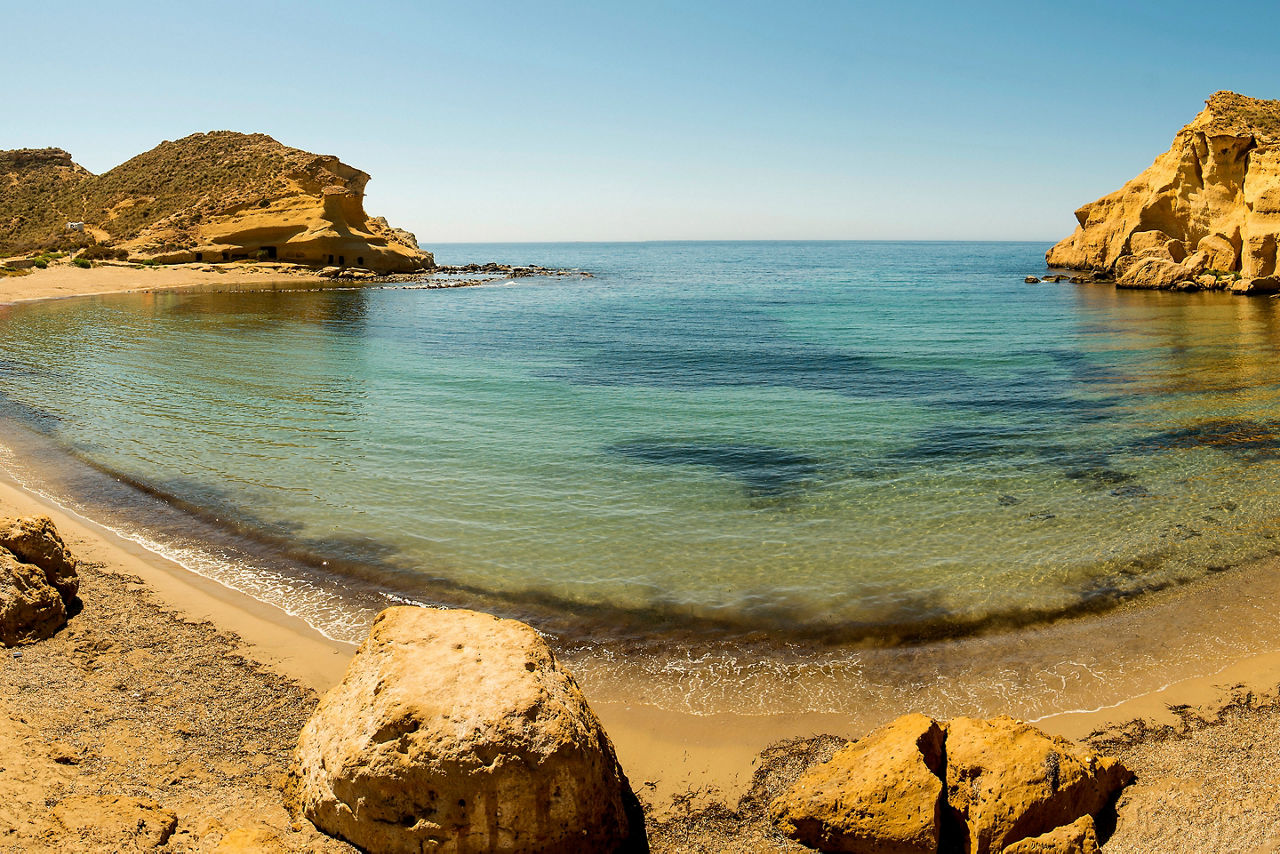 Panoramic of the Cocedores beach in Aguilas