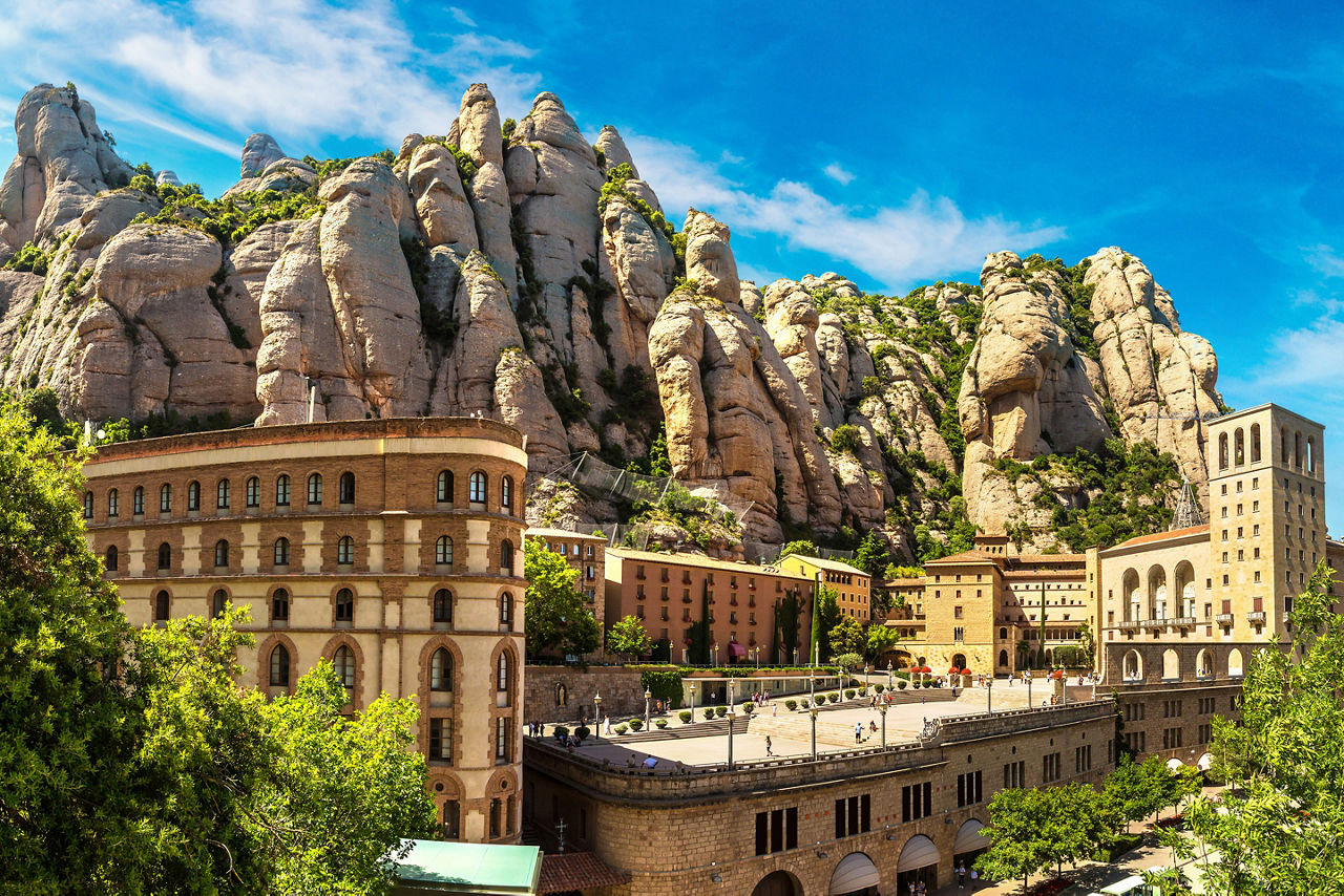 Santa Maria de Montserrat abbey in Monistrol. Spain