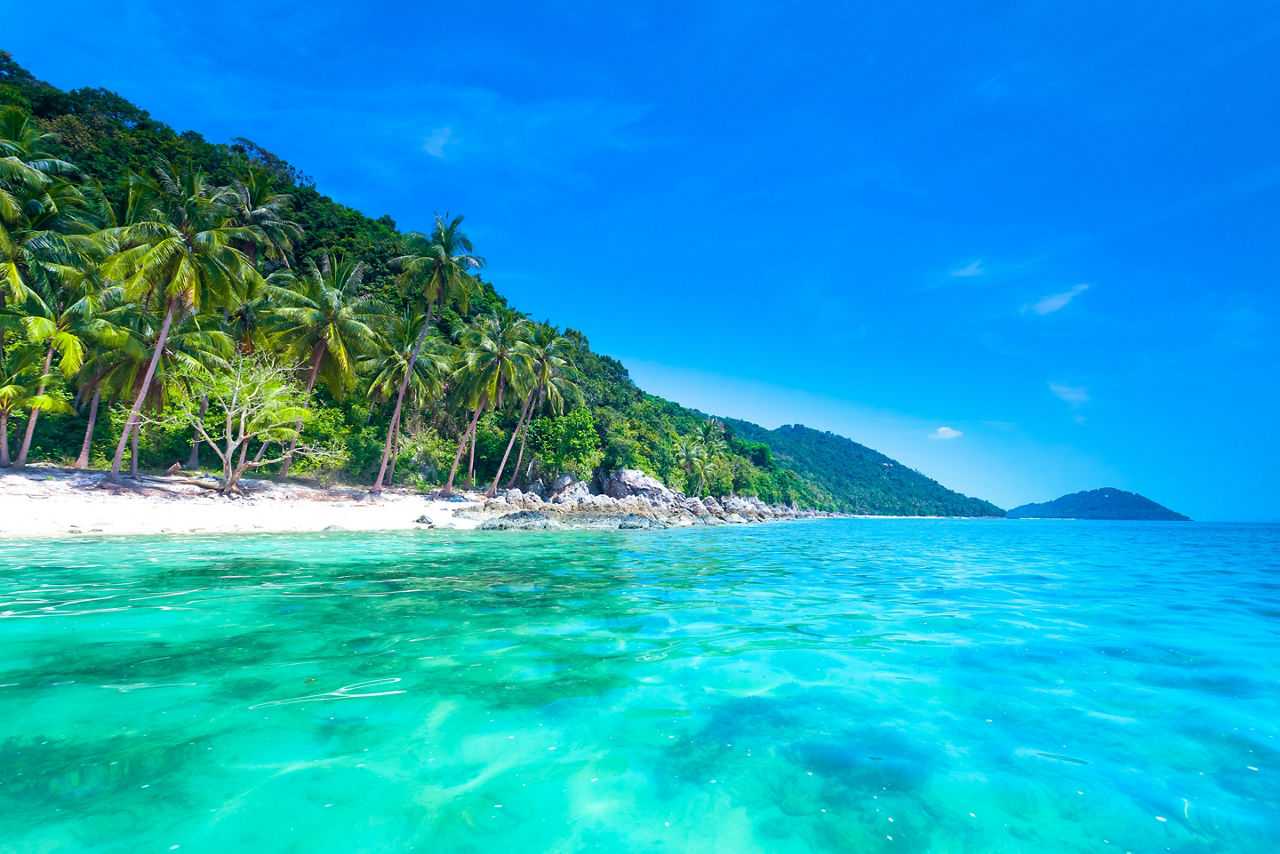 View of a beach to do yoga in Koh Samui, Thailand.