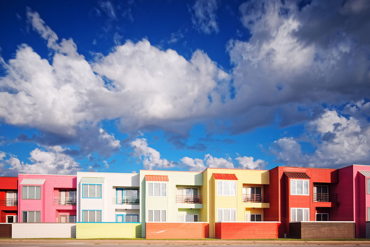 Texas Galveston Colorful Homes