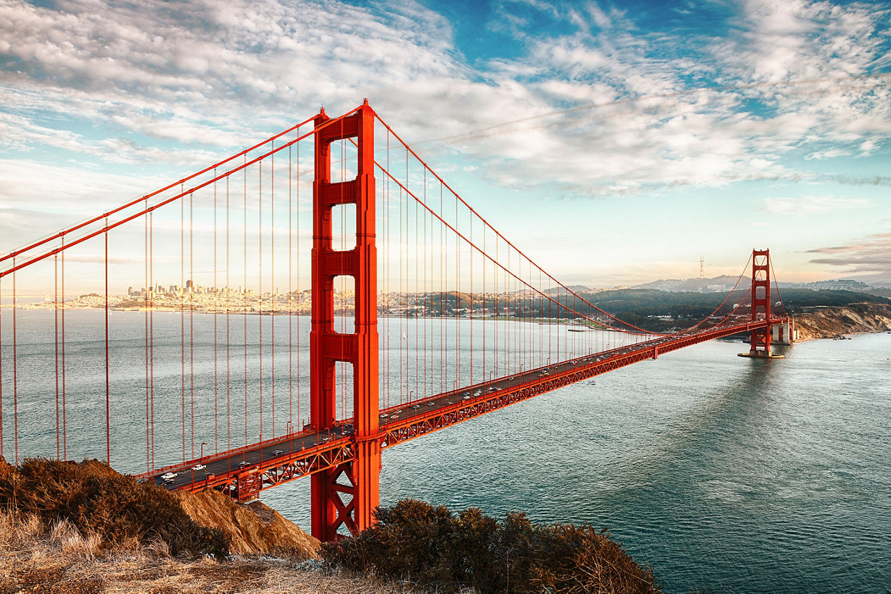 View seen when visiting the famous Golden Gate Bridge, San Francisco. California.