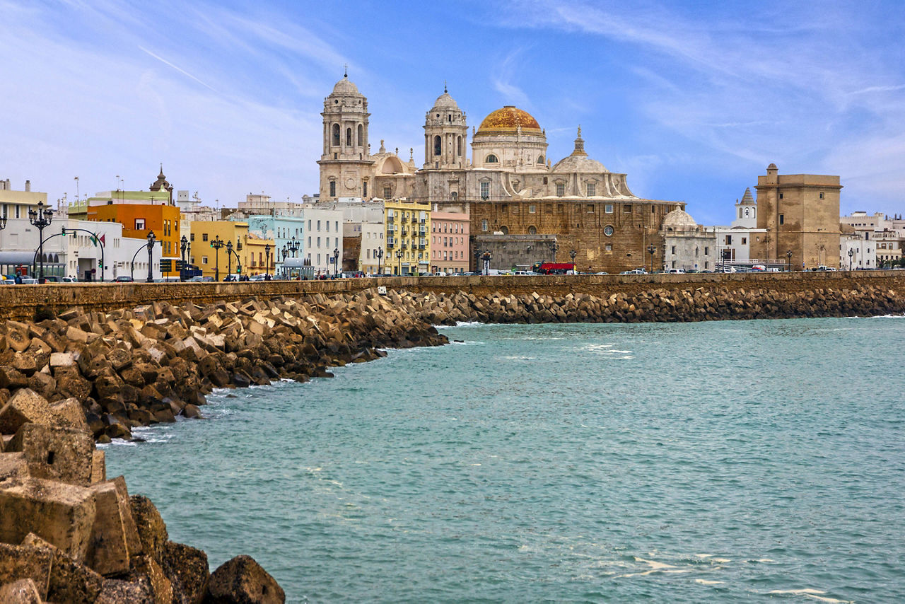 Spain Cadiz Seafront Cathedral Campo Del Sur