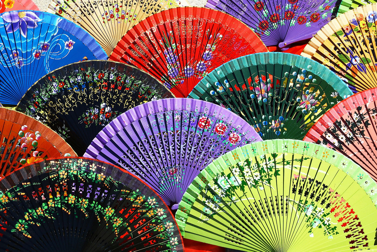 Spain Multicolor Fans Shopping Local Craft