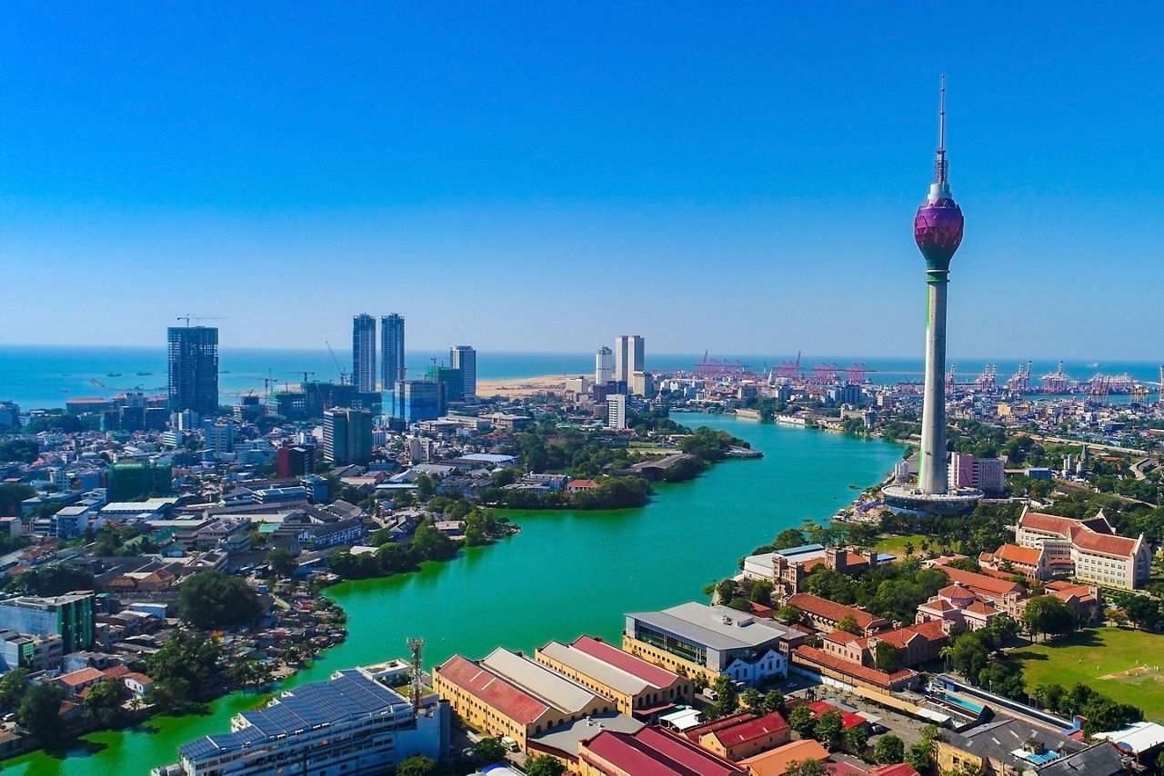 An aerial view of Colombo, Sri Lanka