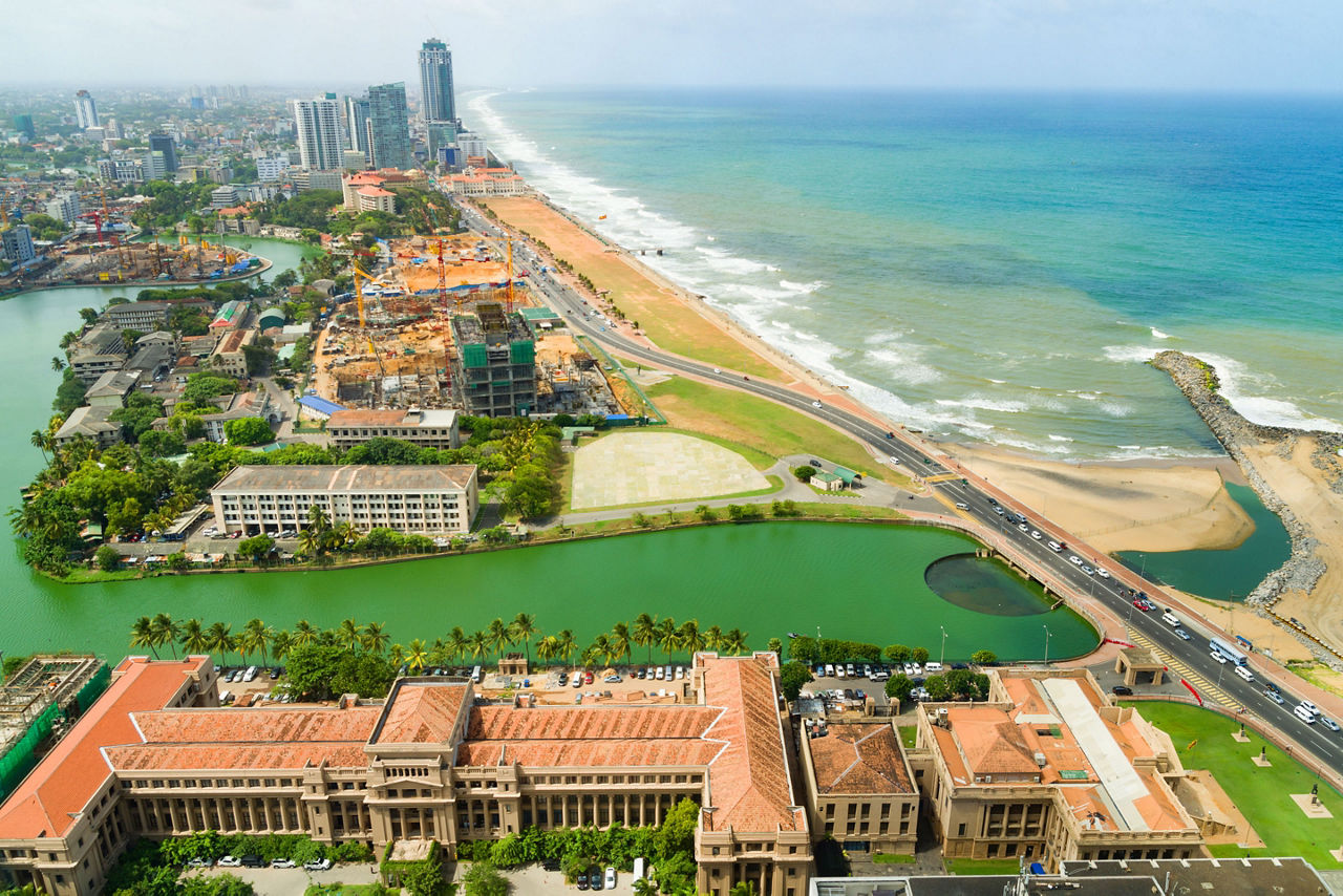 Galle Face Green Beach in Colombo, Sri Lanka