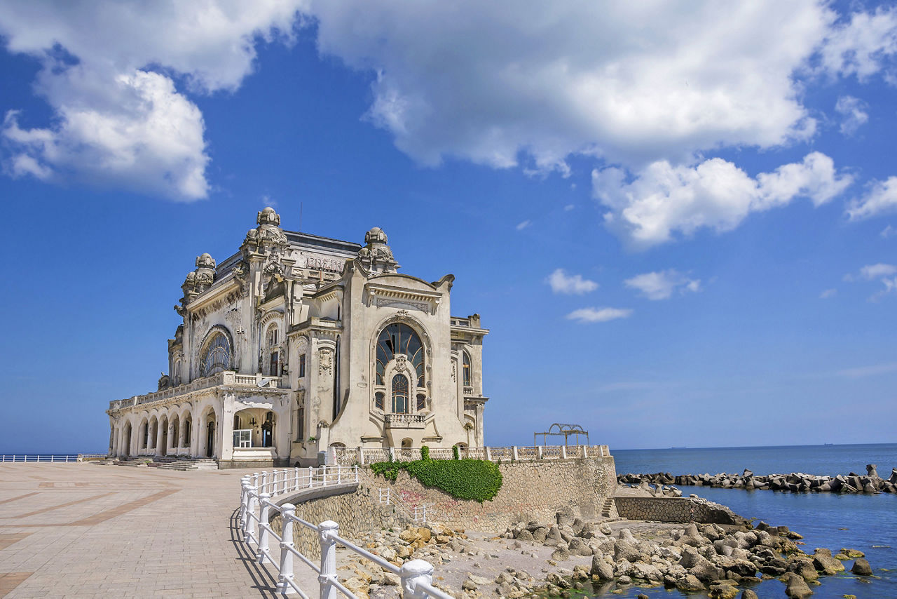 Imagine yourself in a bygone era when you walk past Constanta Casino. 