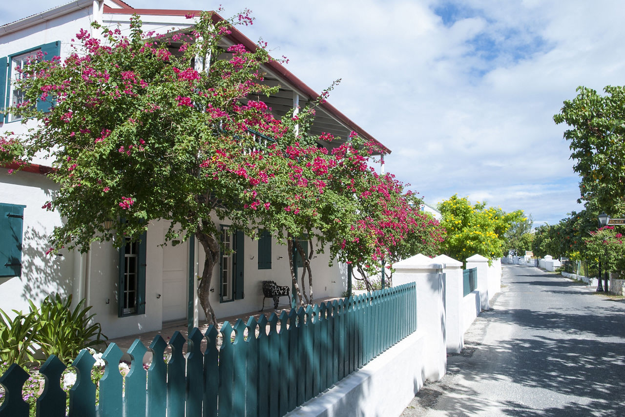 The historic Duke Street in Cockburn Town on Grand Turk island