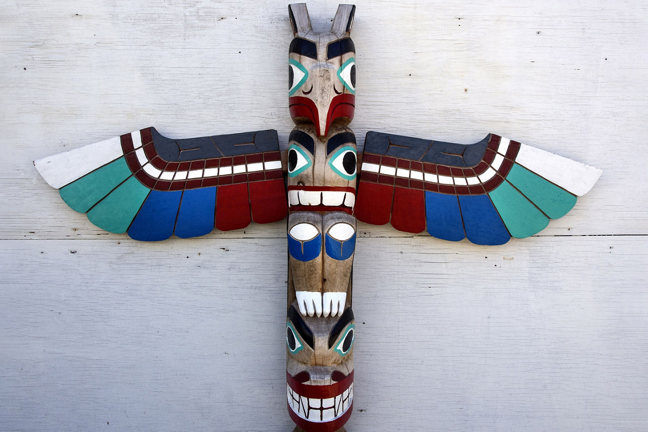 Totem Pole Sculpture Art Haines Alaska