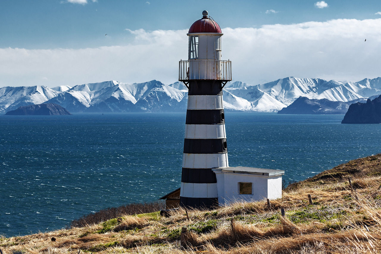 Russia Petropavlovsky Lighthouse Mayachny Cape Avacha Gulf