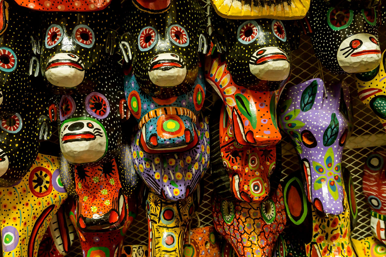  Handmade masks from Nicaragua on sell at artisan marketplace
