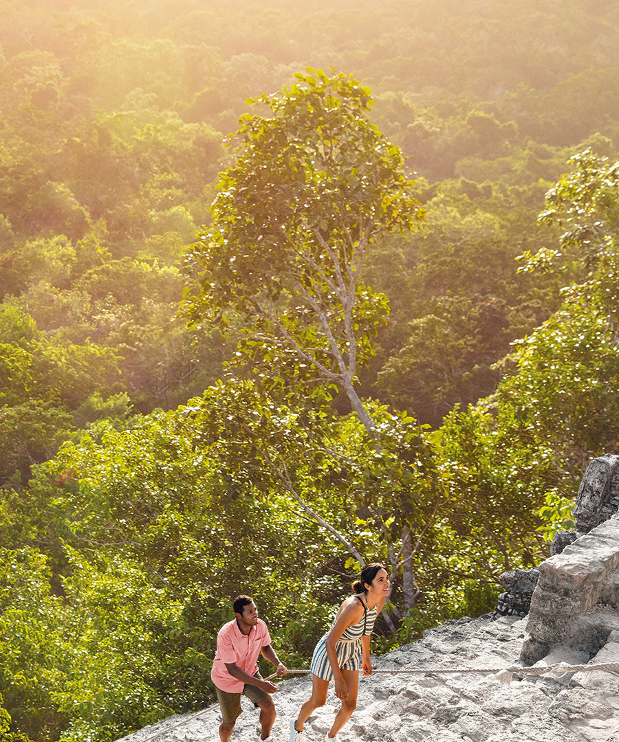 Couple Climbing Pyramid  Jungle HP Jumbotron 1920 1080 FAM NF 2x
