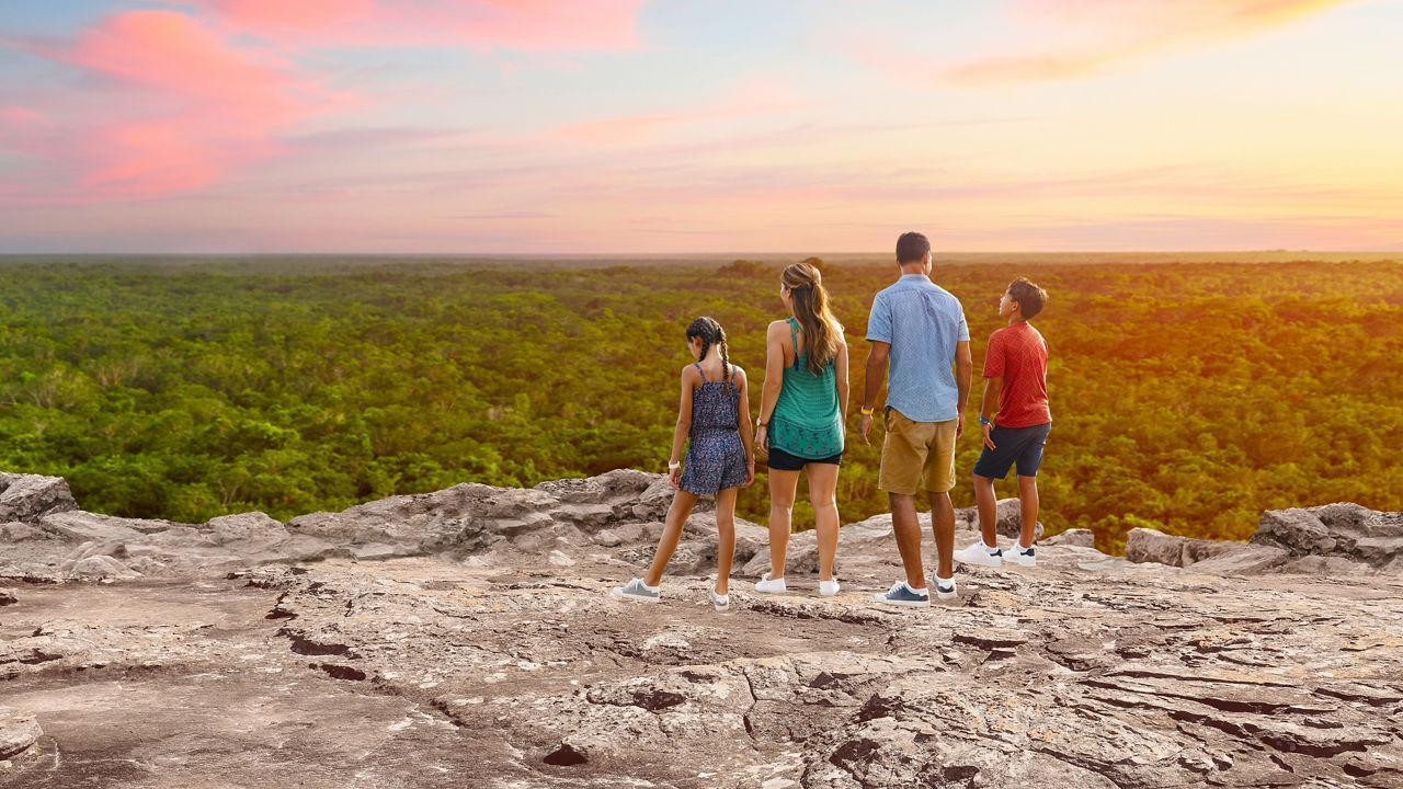 Family Looking at Jungle from Top of Mountains HP Jumbotron 1920 1080 FAM NF 2x