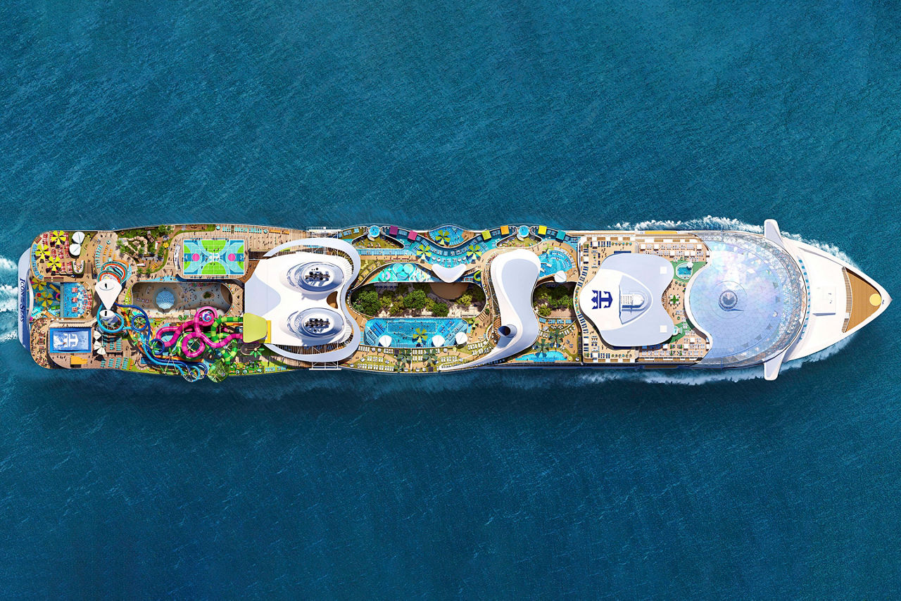 Icon of the Seas Aerial Sea Day Render