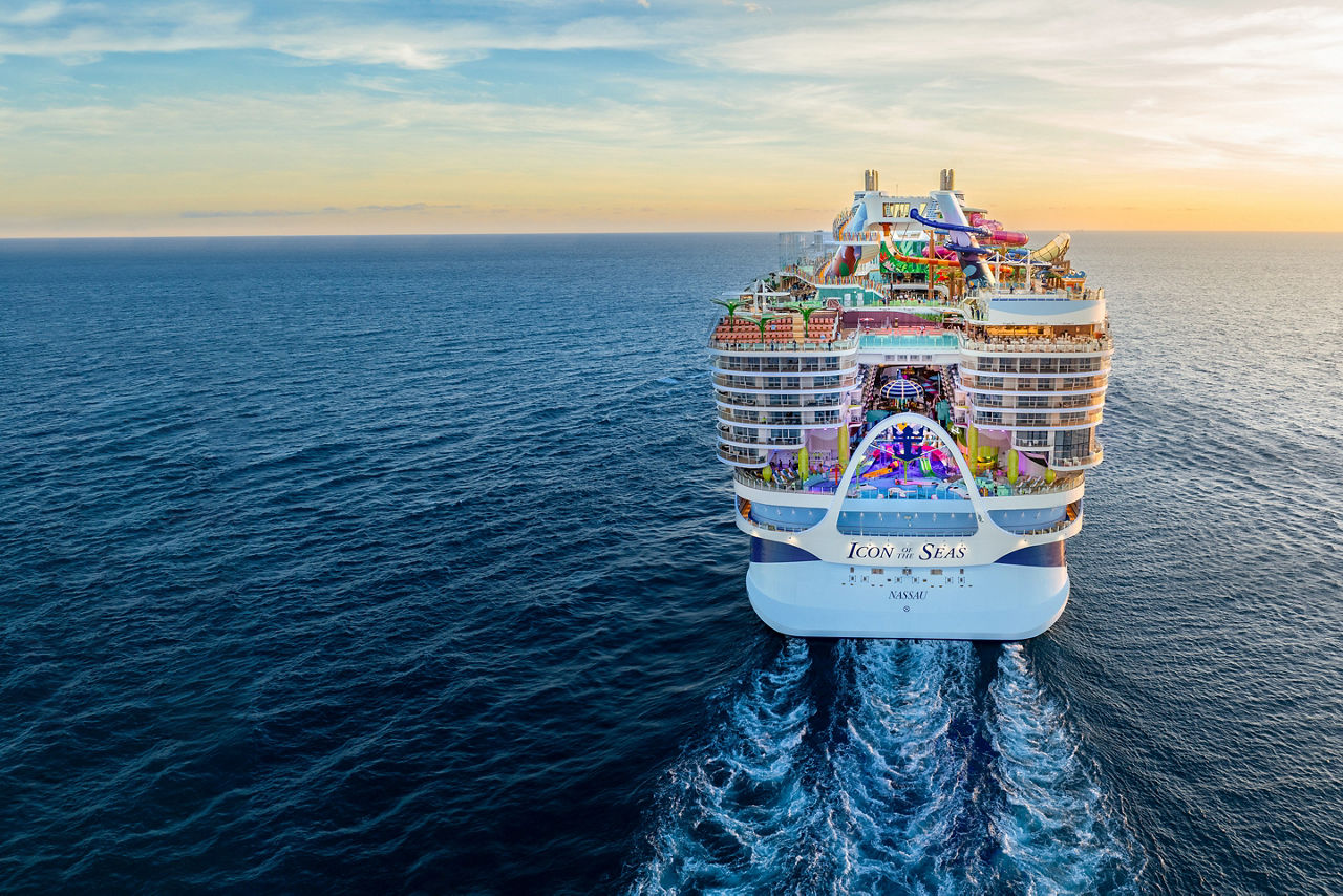 Icon of the Seas Aerial During Day at Sea